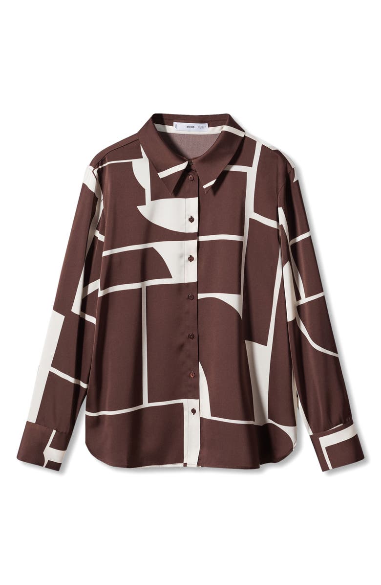 MANGO Print Satin Shirt, Alternate, color, 
