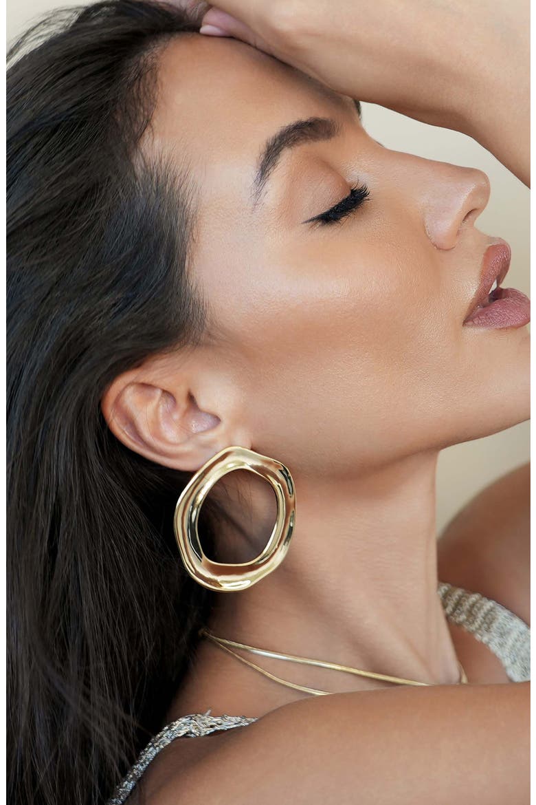 Open Circle Drop Earrings, Alternate, color, GOLD
