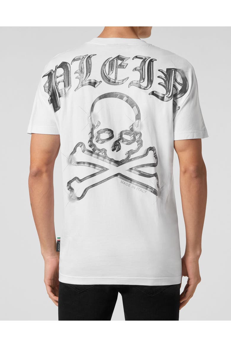 T-Shirt Round Neck Skull&Bones Men, Alternate, color, white