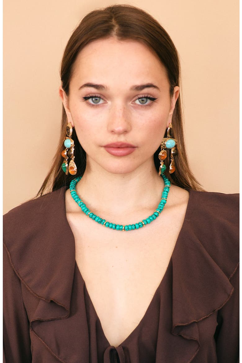 Elfie Stone Necklace, Alternate, color, TURQUOISE