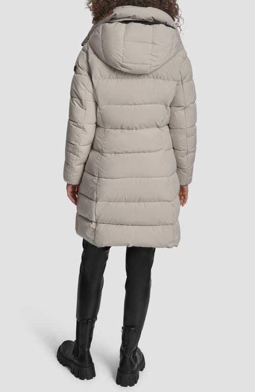 Dkny Bib Front Quilted Puffer Coat In Gray