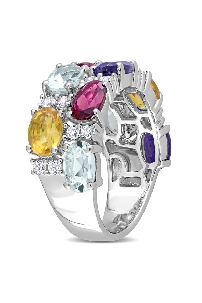 Multi-Gemstone Band Ring Sterling Silver, Alternate, color, Multi-Gemstone