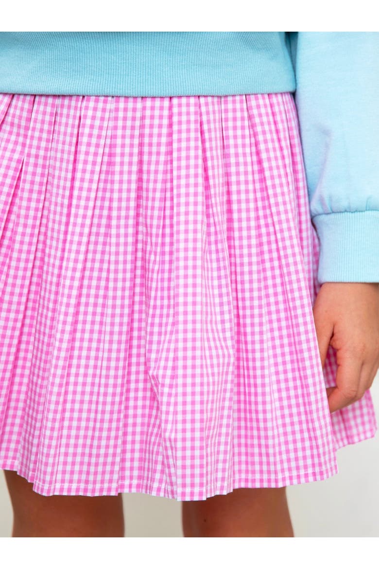 Happy School Days Sweatshirt and Gingham Skirt Set, Alternate, color, Blue