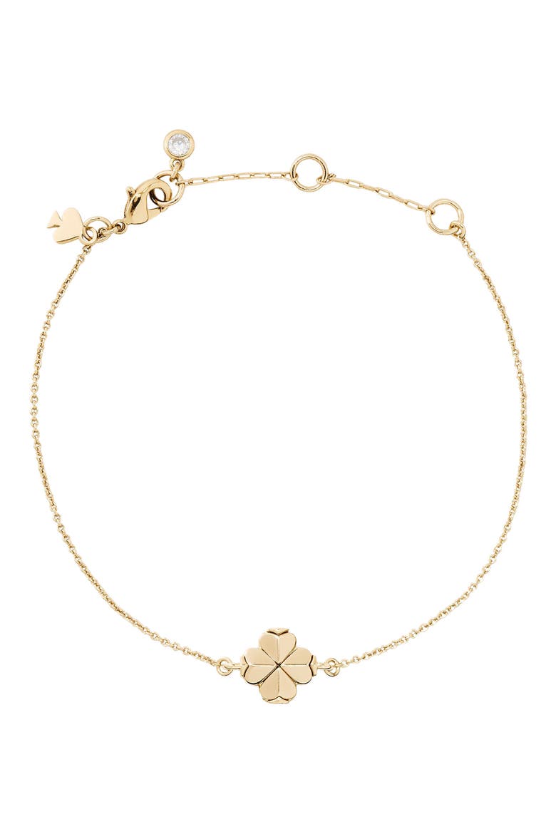 Spade Flower Chain Bracelet, Main, color, GOLD