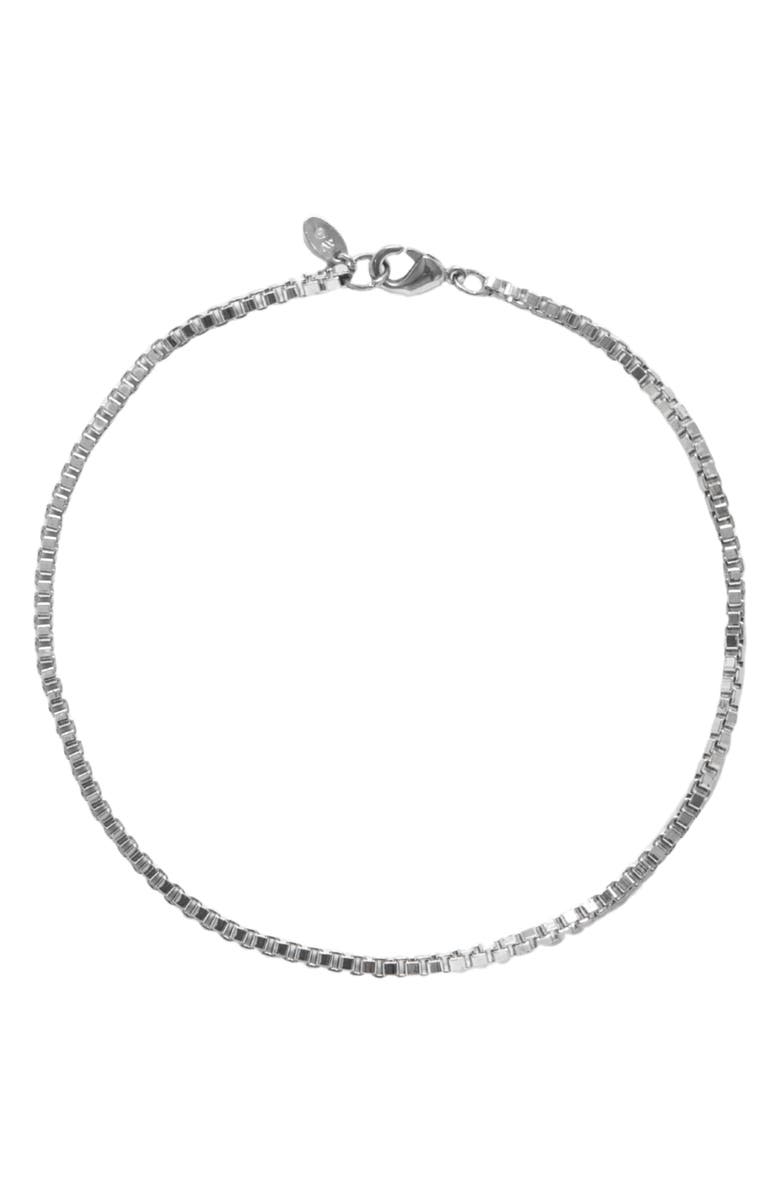 Argento Vivo Sterling Silver Men's Box Chain & Bracelet Set, Alternate, color, Silver