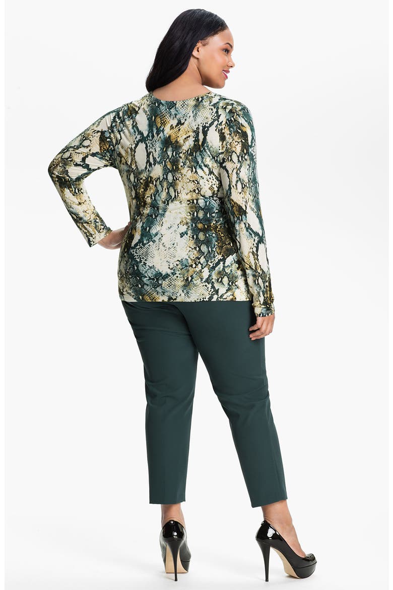 Faux Wrap Knit Top, Alternate, color, ARMY