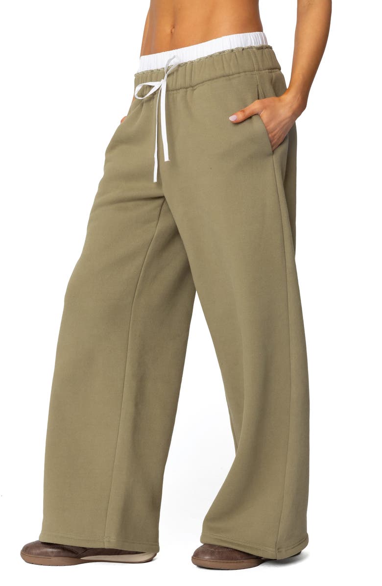 EDIKTED Boxer Drawstring Sweatpants, Alternate, color, Olive