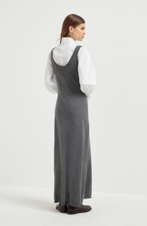Brunello Cucinelli Round-neck Knit Dress In Gray
