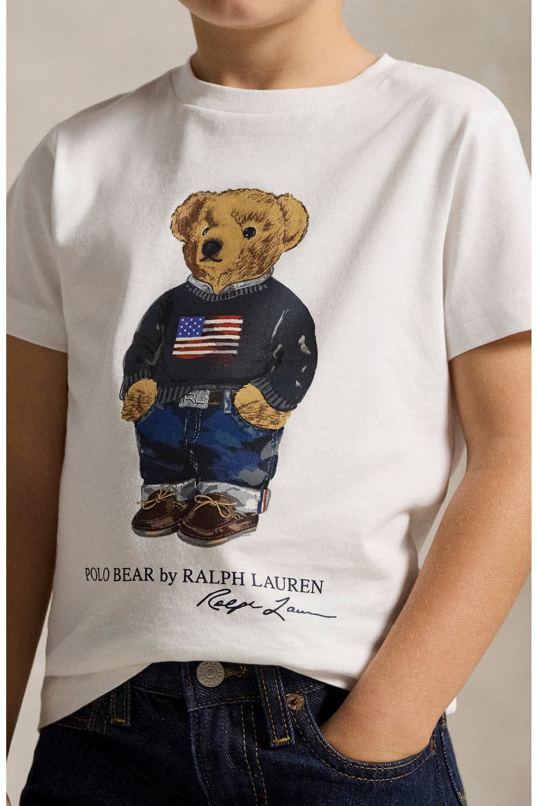 Kids' Polo Bear Graphic T-Shirt, Alternate, color, WHITE CORE BEAR