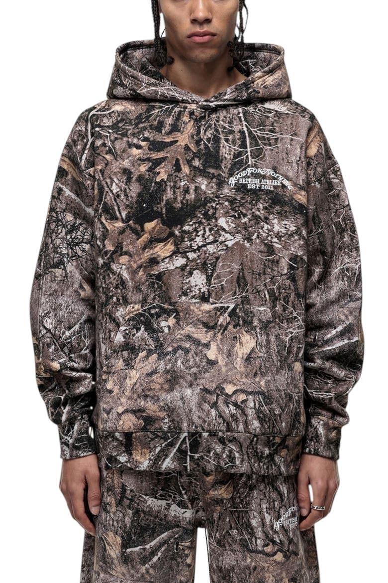 Woodland Camo Print Hoodie, Main, color, CAMO