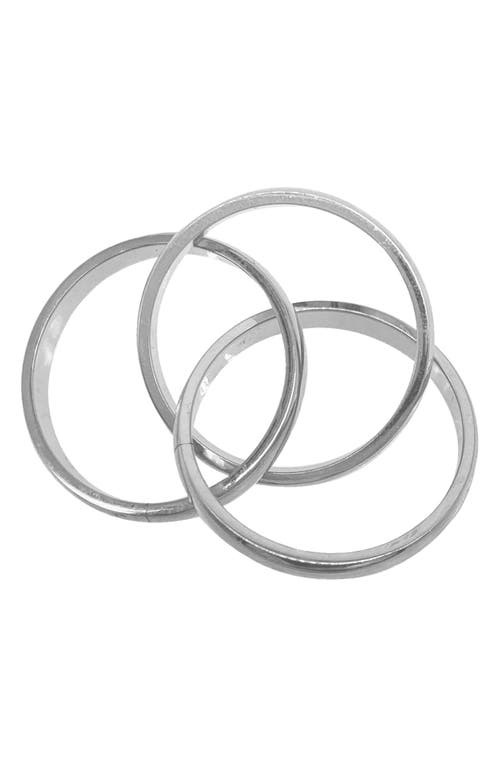 Adornia Tarnish Resistant Silver Plated Interlocking Rings In Silver