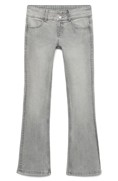 Mango Teen Low-waist Flared Jeans Denim Grey In Gray