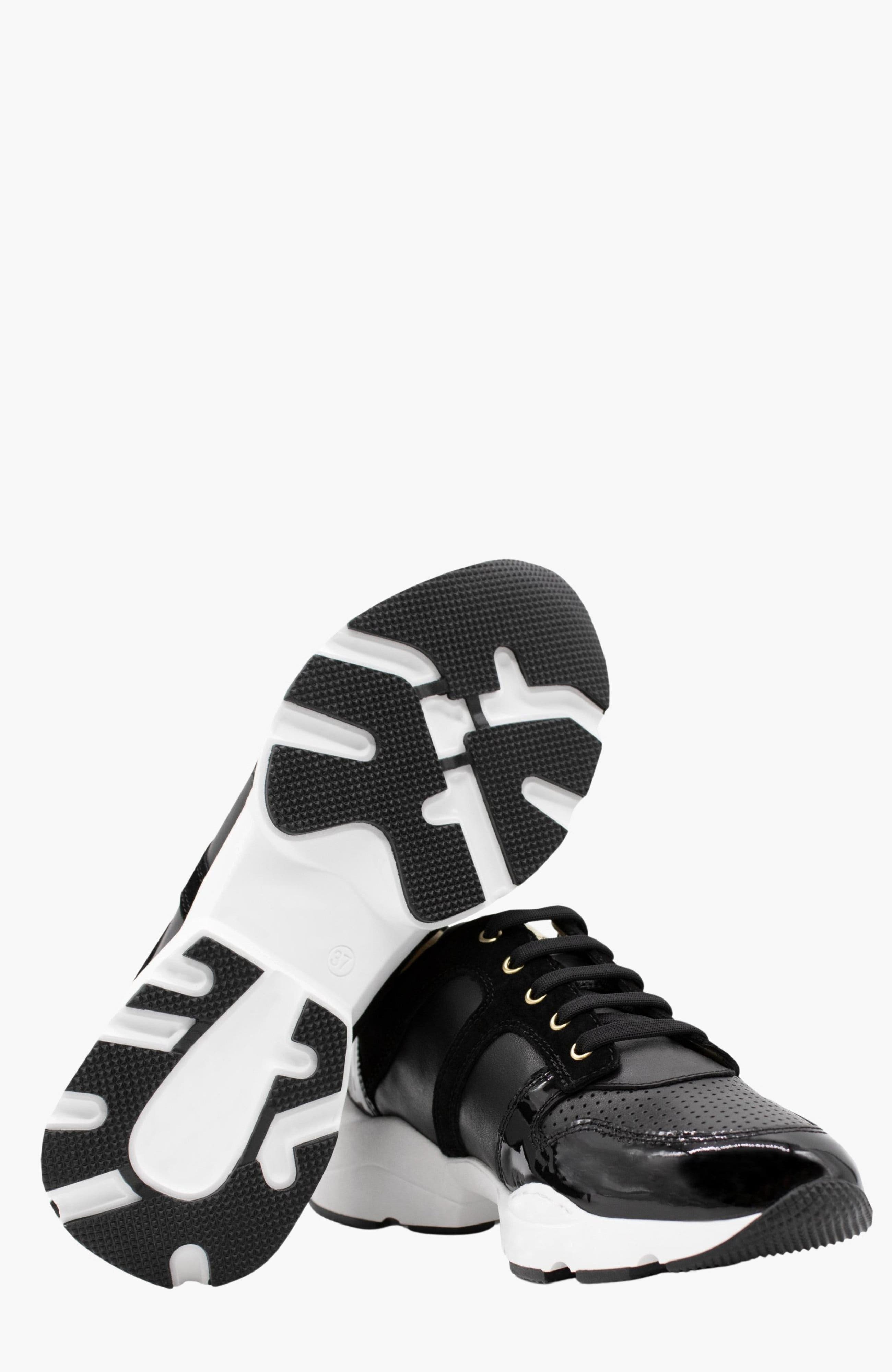 Little Bear Leather Sneakers, Alternate, color, Black