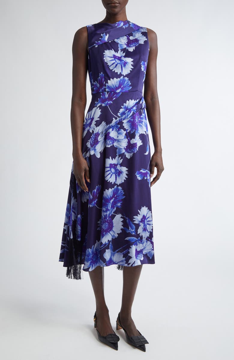 Erdem Troubridge Floral Draped Cocktail Dress, Main, color, 