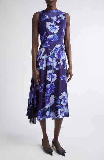 Erdem Troubridge Floral Draped Cocktail Dress