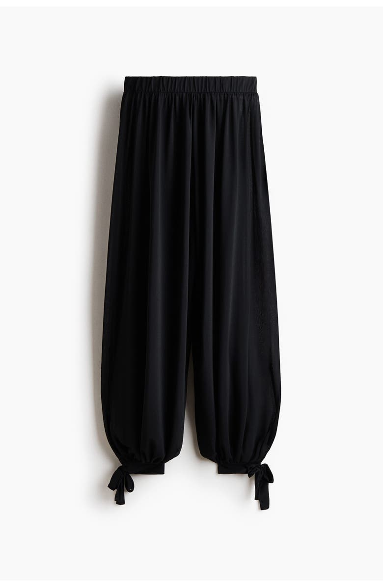 H&M Tie-detail Balloon Trousers, Main, color, Black