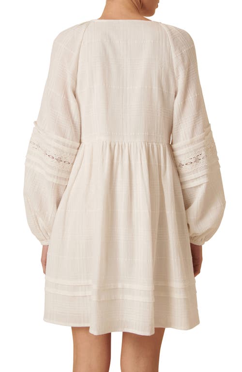 NOBODY'S CHILD NOBODY'S CHILD SHANICE LONG SLEEVE ORGANIC COTTON BABYDOLL MINIDRESS