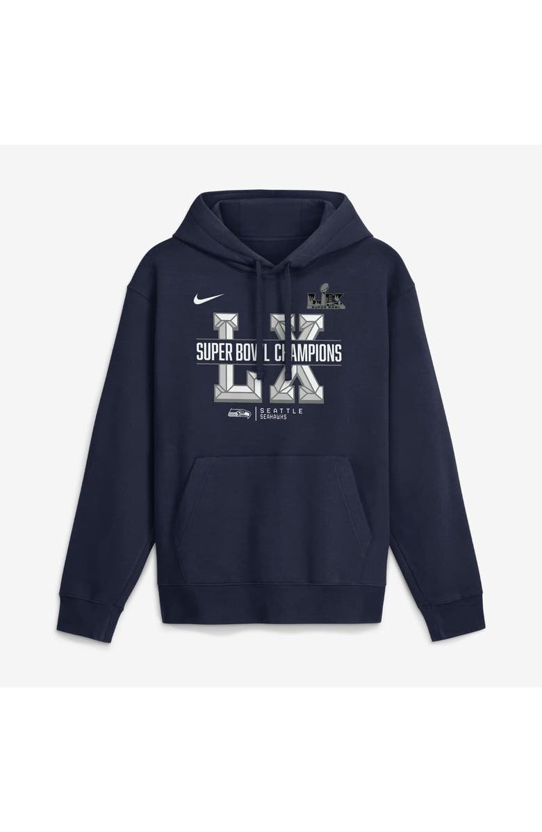 Nike Men's Nike  College Navy Seattle Seahawks Super Bowl LX Champions Sacrifice Hoodie, Main, color, College Navy