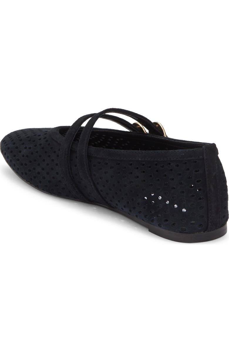 Steve Madden Lissa Perforated Mary Jane Flat, Alternate, color, Black Suede