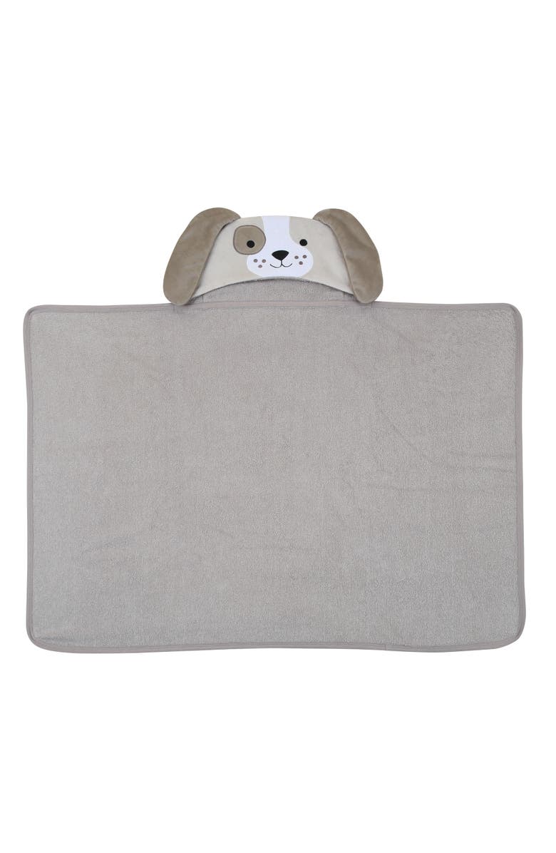 Lambs & Ivy Baby/Infant Luxury Cotton Terry Dog/Puppy Hooded Bath Towel, Alternate, color, Brown
