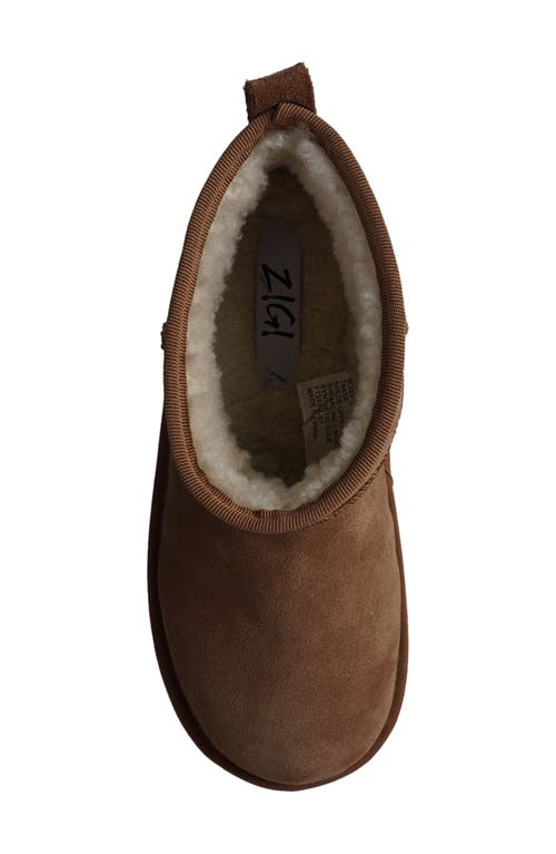 Zigi Bliss Faux Shearling Platform Bootie In Brown