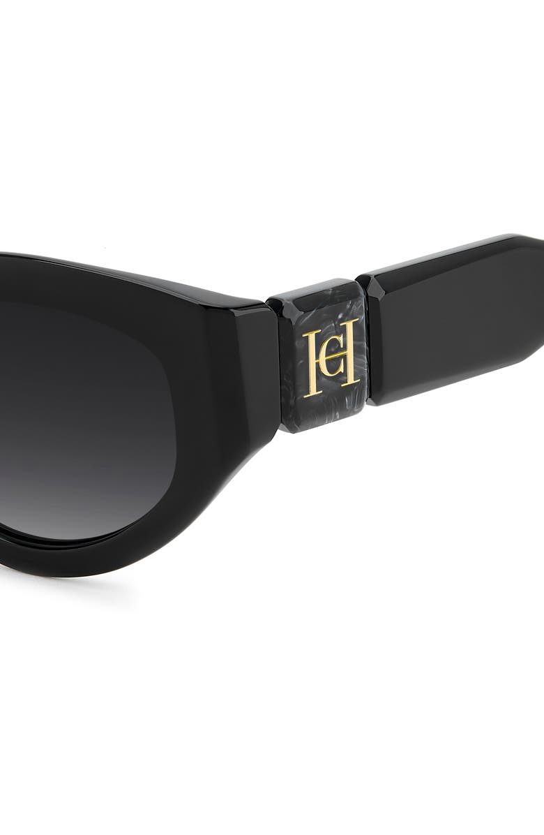 Carolina Herrera Her 52mm Gradient Oval Sunglasses, Alternate, color, Black/ Dark Grey Sf