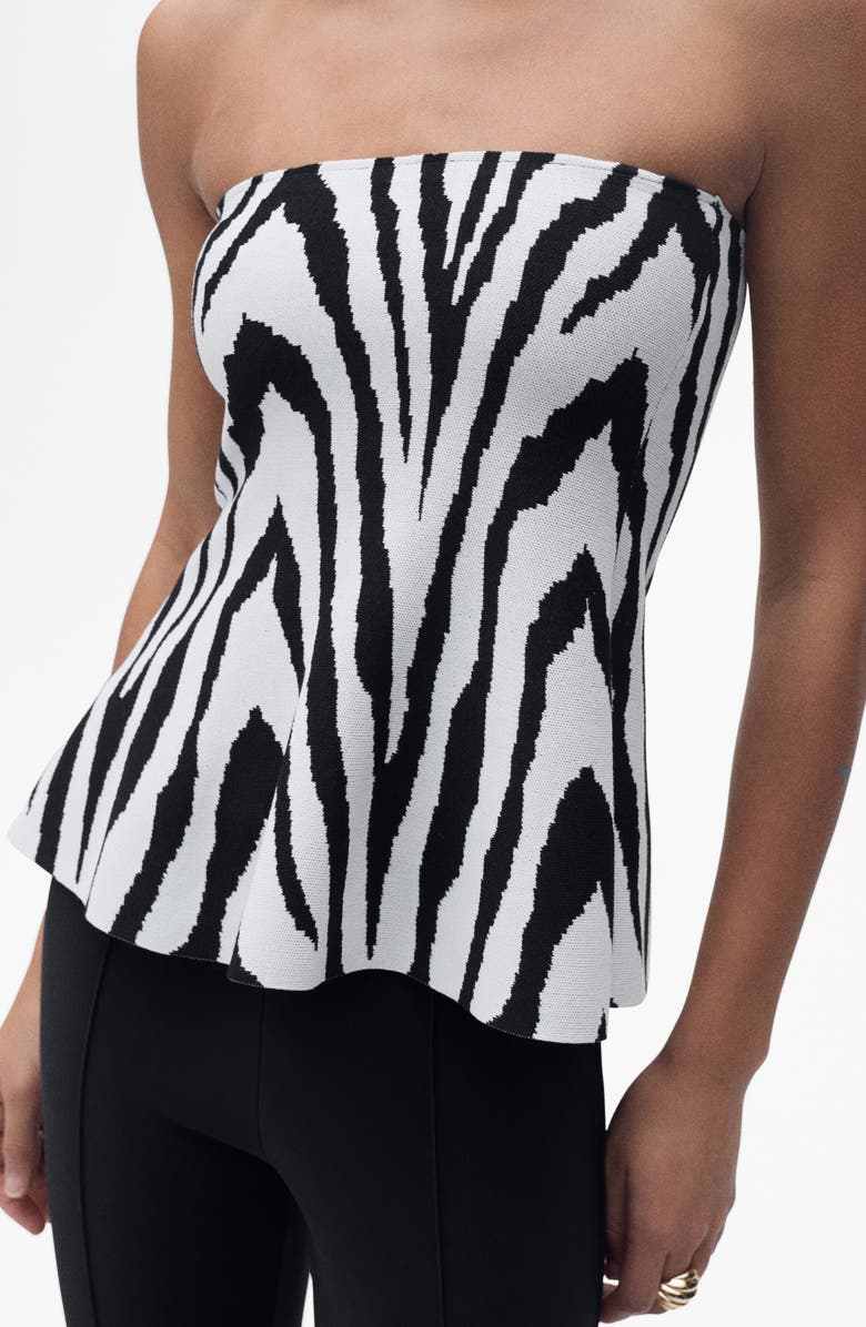 MANGO Strapless Knit Top, Main, color, 