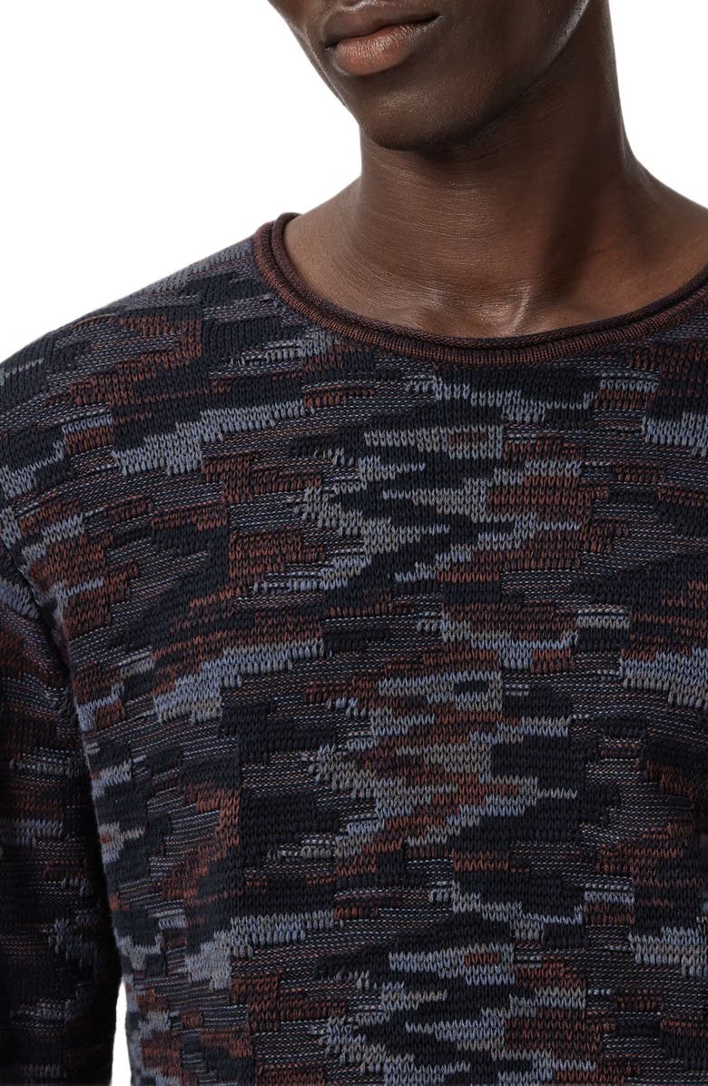 John Varvatos Caden Winter Pavement Organic Cotton Sweater, Alternate, color, Night Sky