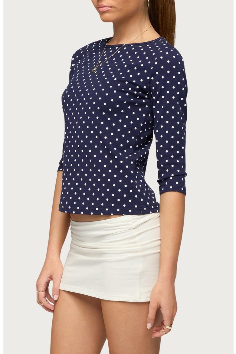Lela Polka Dot T-Shirt, Alternate, color, NAVY-AND-CREAM