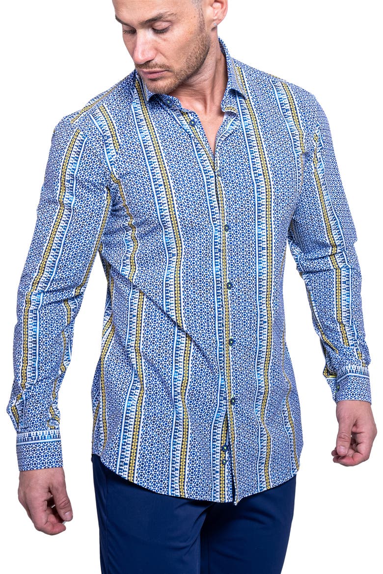 Fibonacci Resistance Contemporary Fit Button-Up Shirt, Alternate, color, BLUE