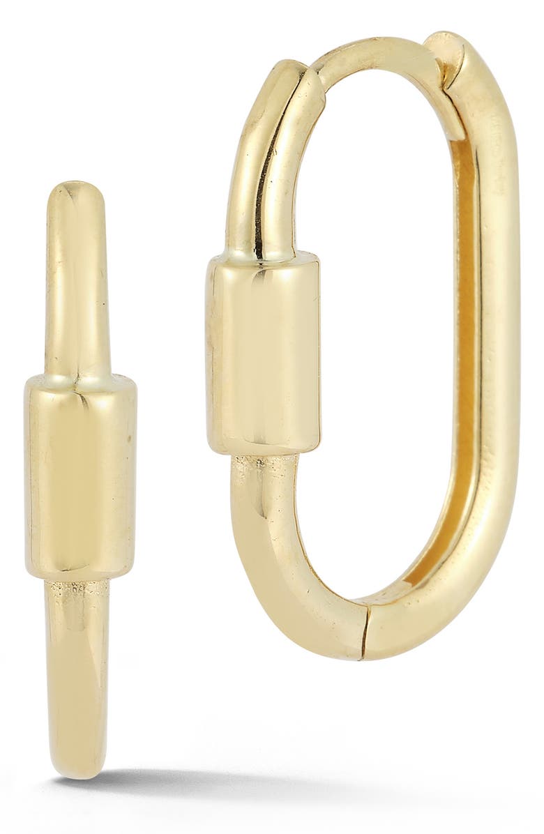 Ember Fine Jewelry 14K Gold Oval Huggie Hoop Earrings, Main, color, Gold