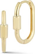 Ember Fine Jewelry 14K Gold Oval Huggie Hoop Earrings