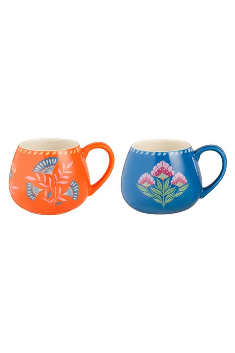 Floral Porcelain Mug 2 Pcs Set