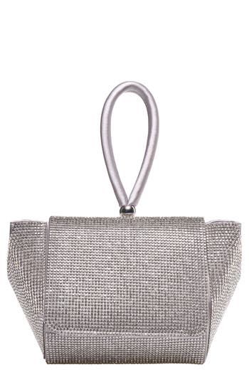 Lady Couture Architectural Rhinestone Evening Bag In Silver
