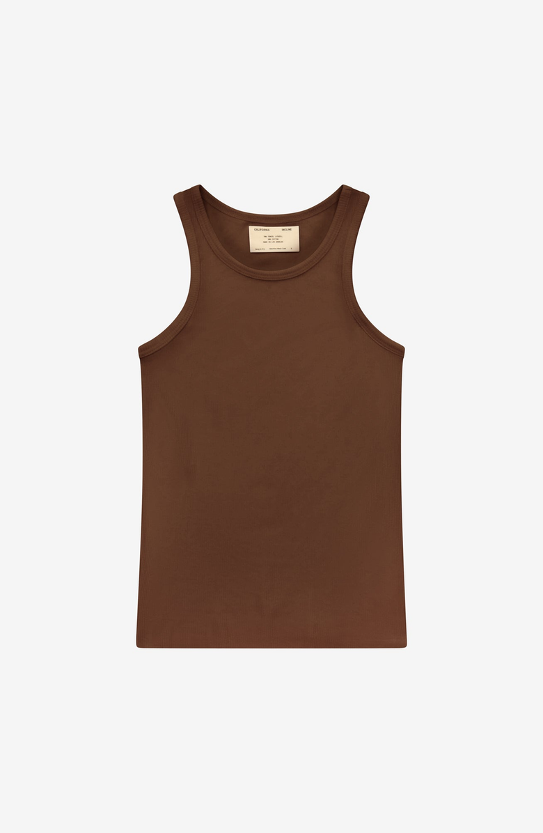 CALIFORNIA INCLINE Ribbed Tank, Main, color, Rich Umber