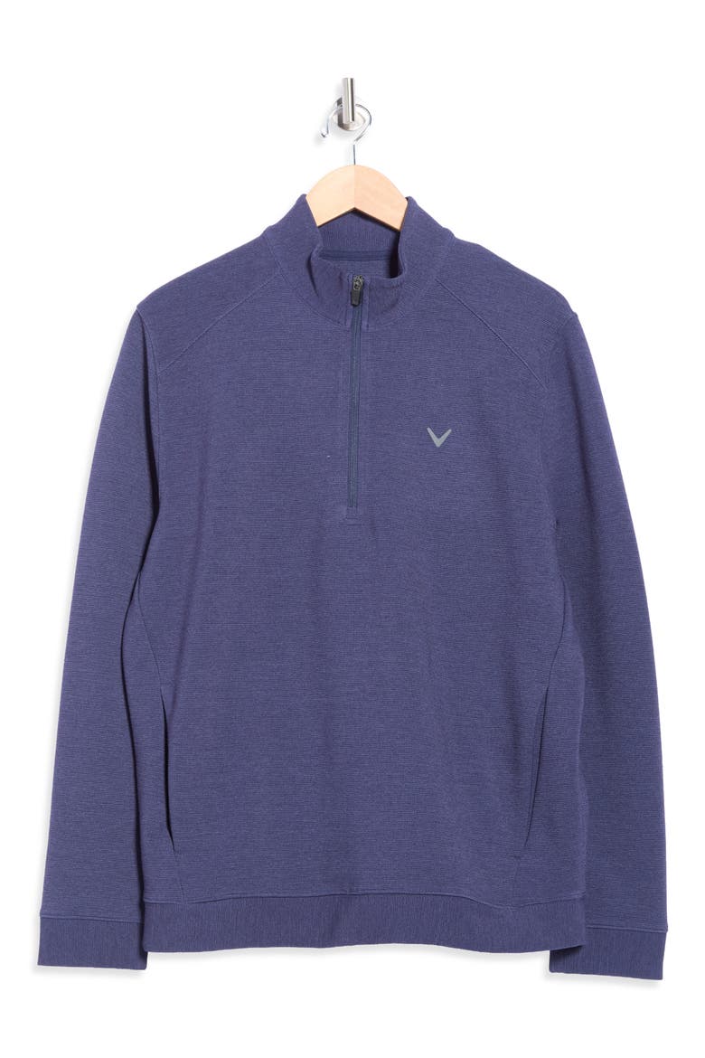 Ottoman Quarter Zip Sweatshirt, Alternate, color, PEACOAT