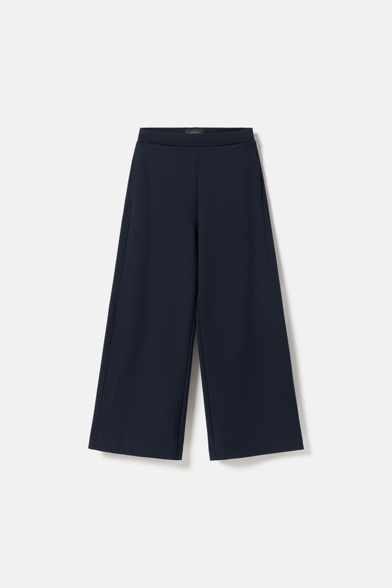 Lottie Wide Cropped Pants, Alternate, color, Midnight