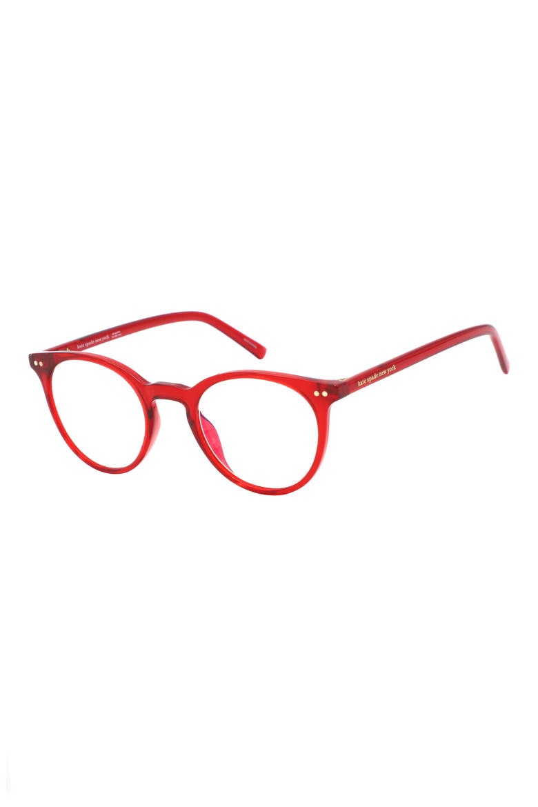misa 49mm round sunglasses, Alternate, color, RED