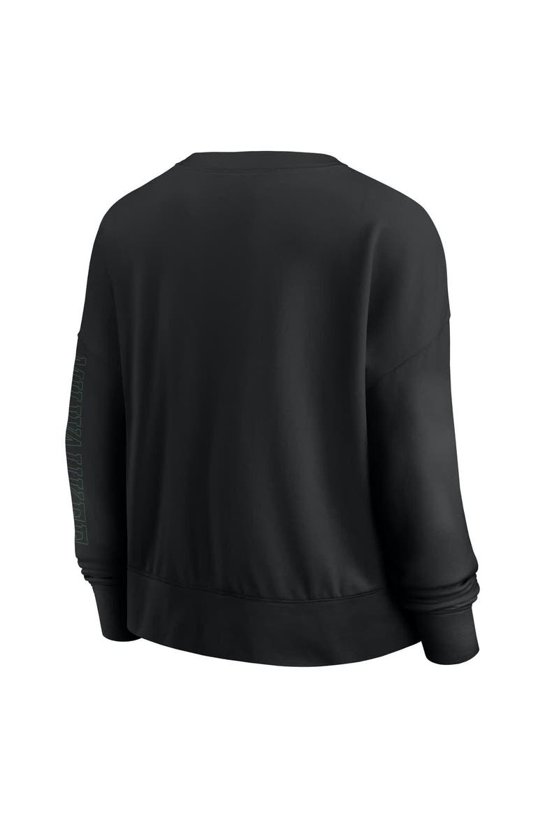 Black Milwaukee Bucks Oversized Game Day Pullover Sweatshirt, Alternate, color, Black