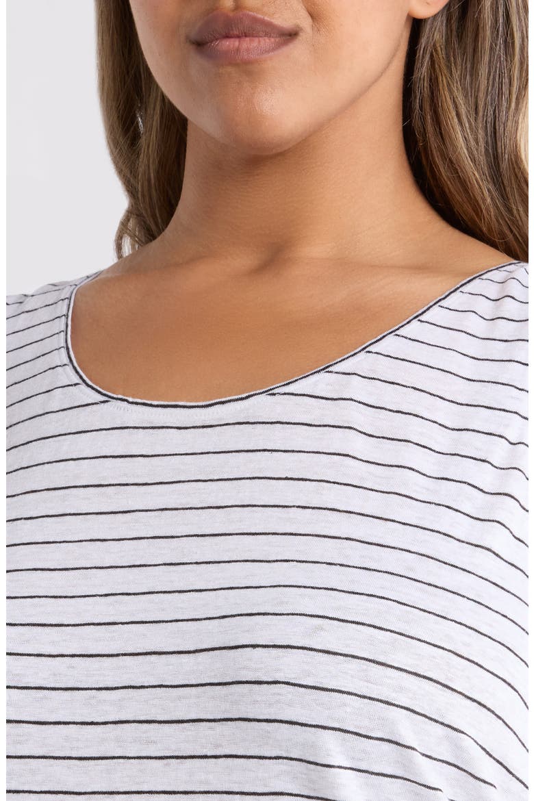 Stripe Organic Linen Tank, Alternate, color, WHITE/ BLACK