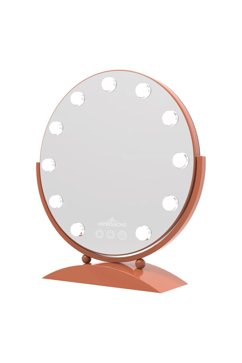 Hollywood Sunset Tri-Tone LED Makeup Mirror, Alternate, color, Rose Gold