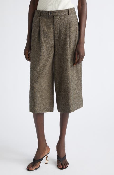 Wool Herringbone Culottes