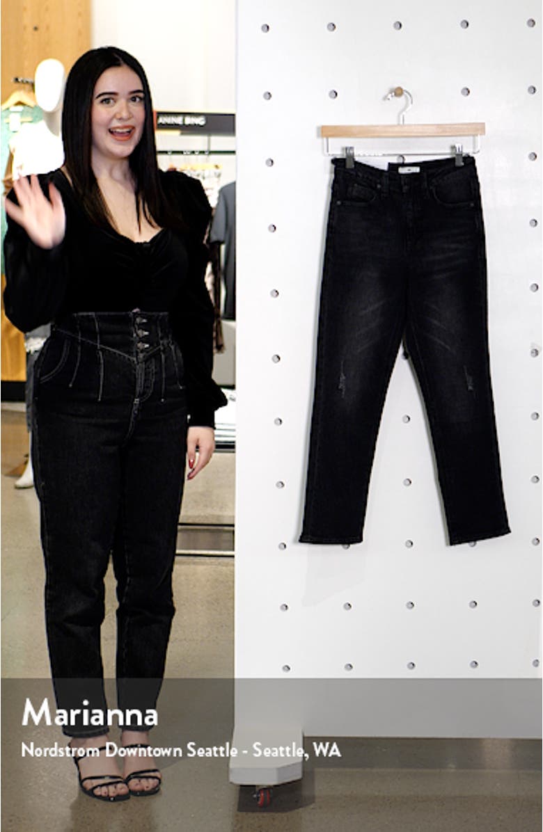 High Waist Crop Straight Leg Jeans, sales video thumbnail