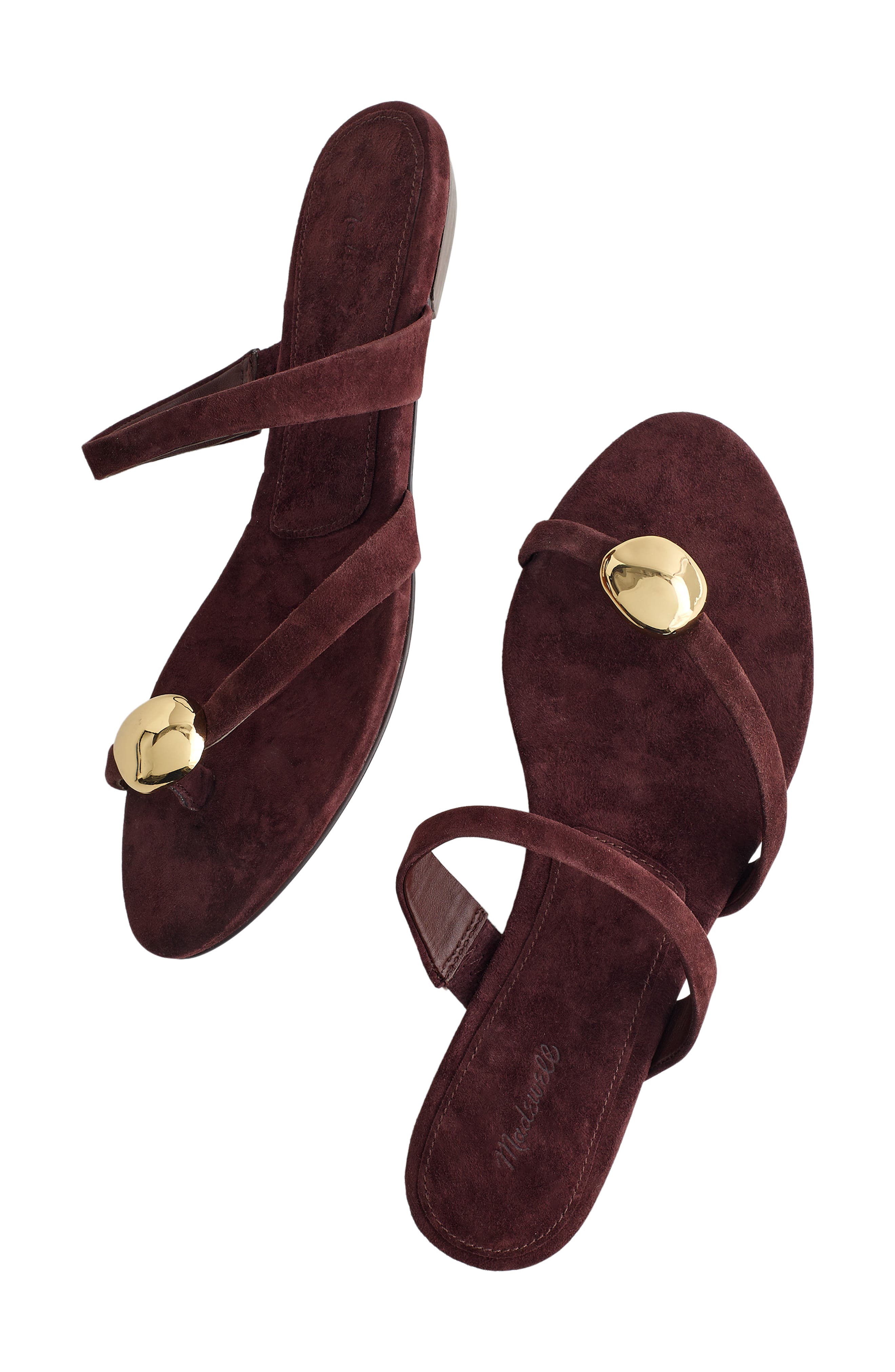 Madewell The Mila Hardware Toe Loop Slide Sandal, Alternate, color, Espresso Bean