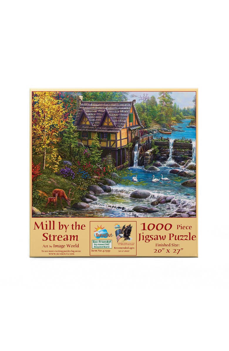 Sunsout Mill by the Stream 1000 piece Jigsaw Puzzle for Adults, Alternate, color, Multicolor