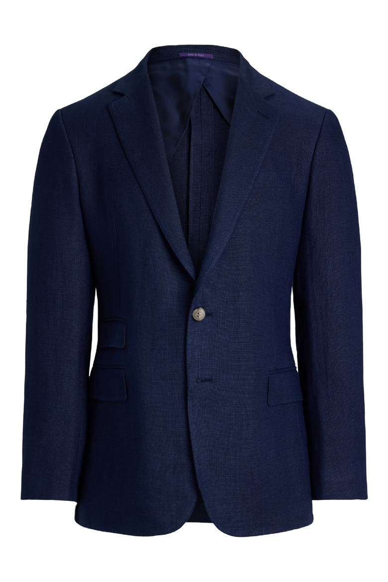 Classic Single Breasted Linen Sport Coat, Alternate, color, NAVY