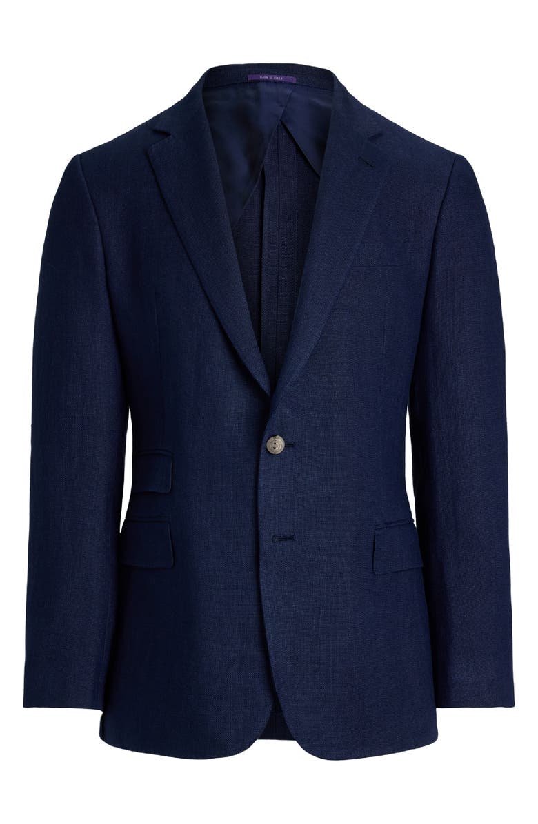 Ralph Lauren Purple Label Classic Single Breasted Linen Sport Coat, Alternate, color, Navy
