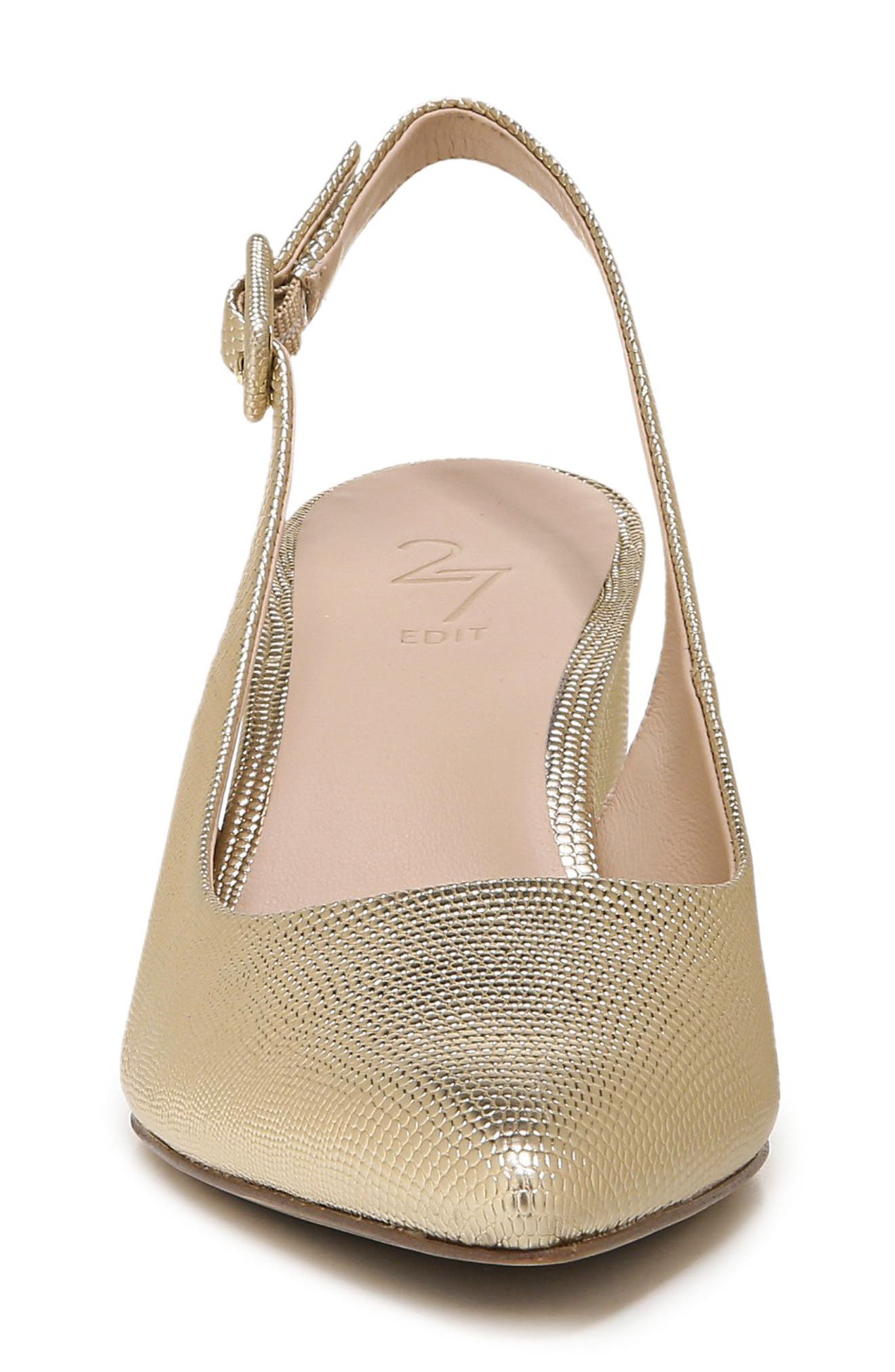 27 Edit Meera Slingback Pump, Alternate, color, GOLD LEATHER