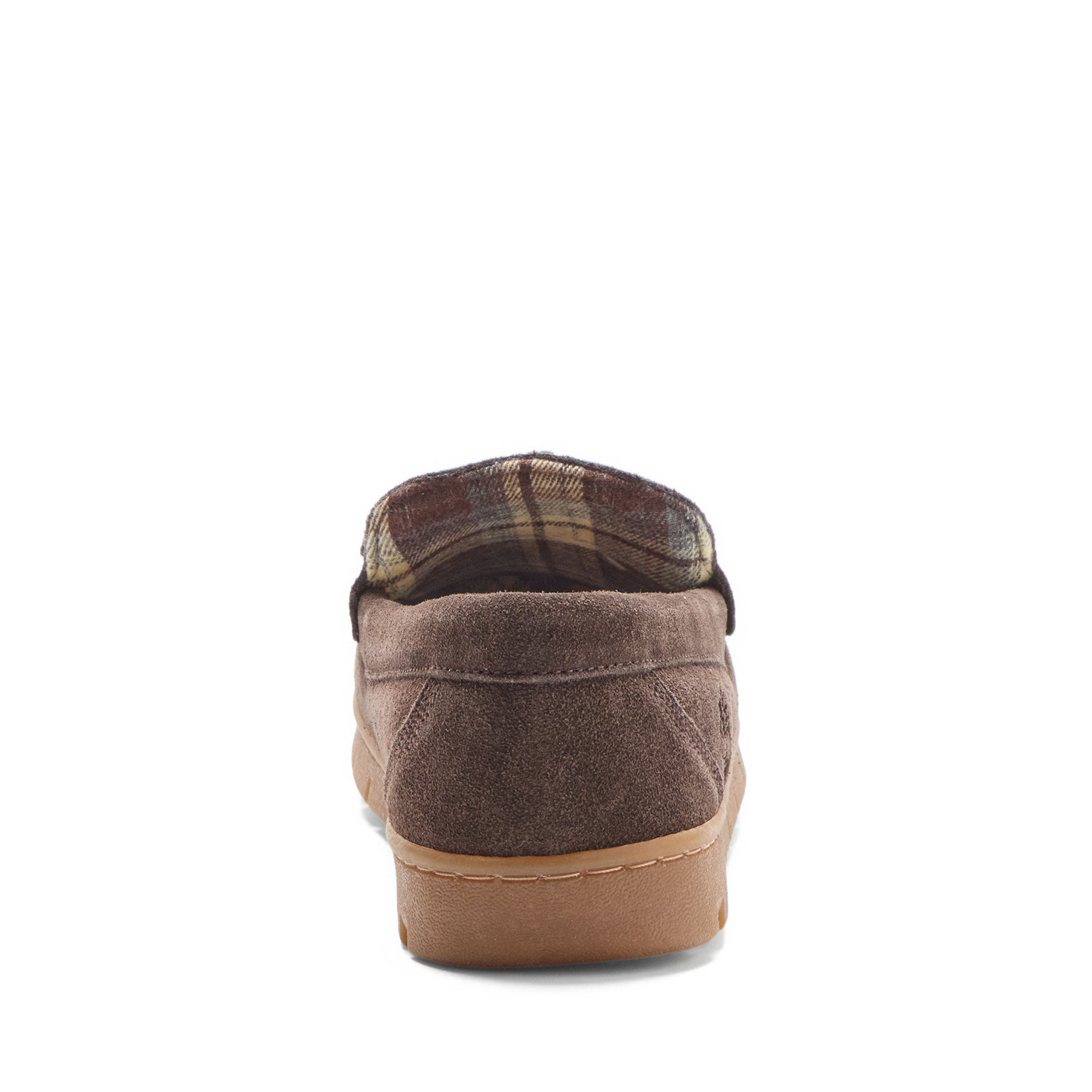 Genuine Suede Core 1-Eye Moc Slippers, Alternate, color, Dark Chocolate