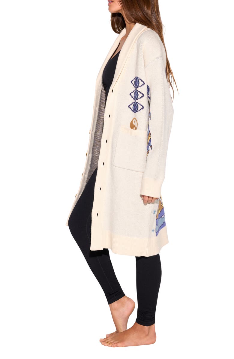 Spiritual Gangster Grateful Sky Estelle Cardigan, Alternate, color, Winter White
